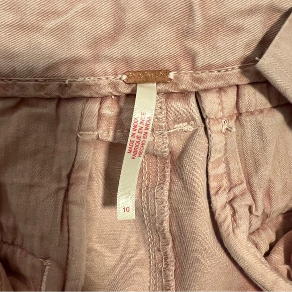 Free People Long Game Chinos Soft Pink Mauve Wide Leg - Picture 2 of 9